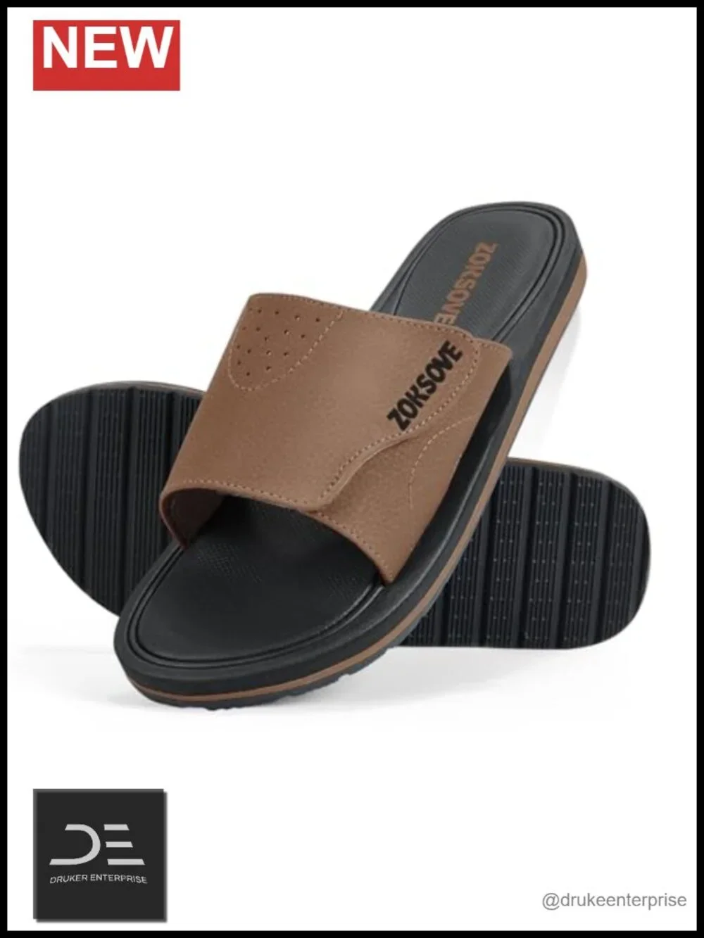 Adjustable Slide Sandals with Memory Foam Insole - Non-Slip Beach Slippers
